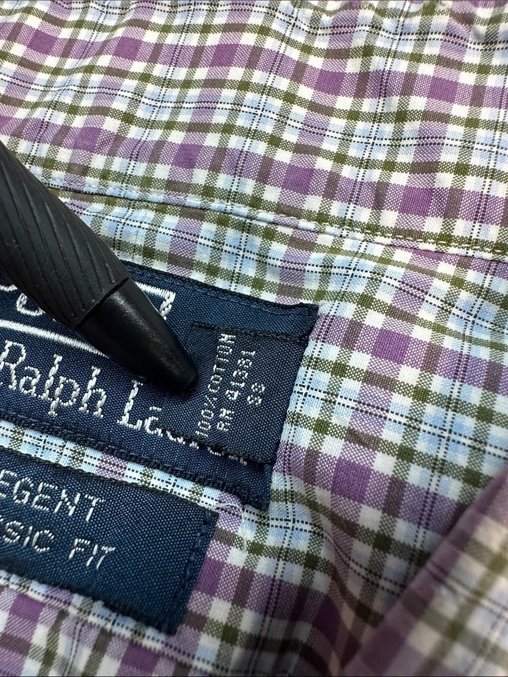 Polo by Ralph Lauren Regent Classic Fit Shirt, Purple Green White Plaid Cotton